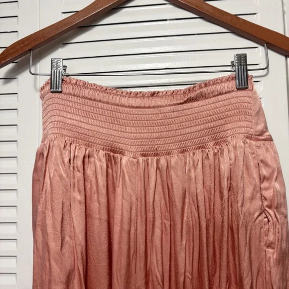Anthropologie Womens Satin Peach Elastic Waist Balloon Harem Pants Size S - Picture 4 of 6